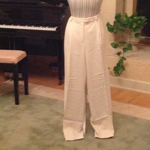 Silky pleated trousers.